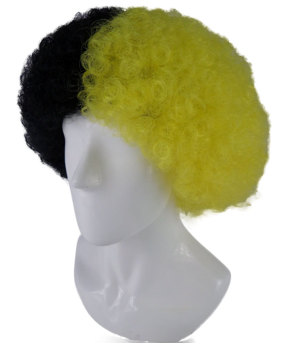 flagwigs, football wigs, fan wigs, afro wigs, mullet wigs, bob wigs, euro wigs,  premier league wigs,Borussia Dortmund Afro Wig